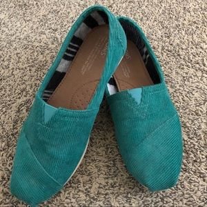 Deep turquoise corduroy TOMS